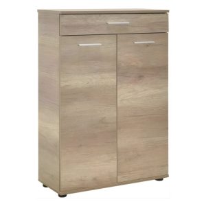 ΠΑΠΟΥΤΣΟΘΗΚΗ  ΜΕ ΔΙΠΛΗ ΑΝΟΙΓΟΜΕΝΗ ΠΟΡΤΑ- ΣΥΡΤΑΡΙ -5 ΘΕΣΕΙΣ ΑΠΟΘΗΚΕΥΣΗΣ -ΑΕΡΙΖΟΜΕΝΗ ΠΛΑΤΗ 73x35x108 εκ LATTE - Image 1