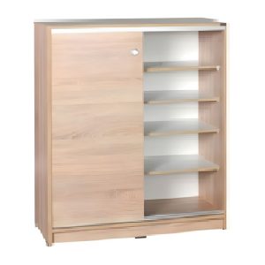 ΠΑΠΟΥΤΣΟΘΗΚΗ ΜΕ ΔΙΠΛΗ ΣΥΡΟΜΕΝΗ ΠΟΡΤΑ- 5 ΘΕΣΕΙΣ ΑΠΟΘΗΚΕΥΣΗΣ-ΑΕΡΙΖΟΜΕΝΗ ΠΛΑΤΗ 91x37x105 εκ SONOMA - Image 3