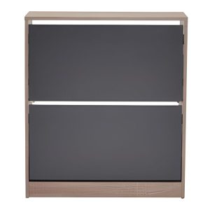 ΠΑΠΟΥΤΣΟΘΗΚΗ  ΜΕ ΔΥΟ ΠΟΡΤΕΣ -ΠΡΟΑΙΡΕΤΙΚΑ  ΑΕΡΙΖΟΜΕΝΗ ΠΛΑΤΗ -73x26x84 εκ LATTE/ANTHRACITE - Image 2