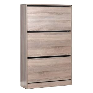 ΠΑΠΟΥΤΣΟΘΗΚΗ ΜΕ ΤΡΕΙΣ ΠΟΡΤΕΣ -ΠΡΟΑΙΡΕΤΙΚΑ  ΑΕΡΙΖΟΜΕΝΗ ΠΛΑΤΗ  73x26x119 εκ LATTE - Image 1