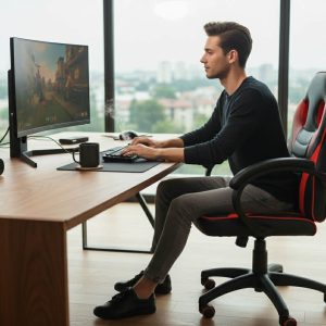 VELCO Pro Systems ΚΑΡΕΚΛΑ ΓΡΑΦΕΙΟΥ GAMING ΜΑΥΡΗ-ΚΟΚΚΙΝΗ- ΕΠΙΦΑΝΕΙΑ PU & TEXT - Image 4