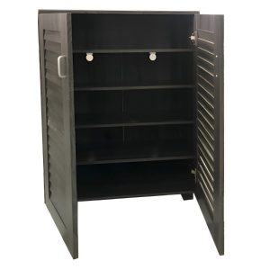 VELCO Pro Systems ΠΑΠΟΥΤΣΟΘΗΚΗ ΜΕ ΔΙΠΛΗ ΠΟΡΤΑ -5 ΡΑΦΙΑ ΑΠΟΘΗΚΕΥΣΕΙΣ- ΑΕΡΙΖΟΜΕΝΗ ΠΛΑΤΗ 68x32x84,5 εκ  ΓΚΡΙ ΟΞΙΑ - Image 3