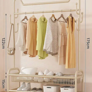 ΚΑΛΟΓΕΡΟΣ -  ΚΡΕΜΑΣΤΡΑ ΡΟΥΧΩΝ ΕΠΙΔΑΠΕΔΙΑ ΜΕΤΑΛΛΙΚΗ ΜΕ ΡΑΦΙΑ ΚΑΙ ΡΟΔΕΣ VC2817 100x40x170cm VIOSARP - Image 2