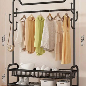 ΚΑΛΟΓΕΡΟΣ -  ΚΡΕΜΑΣΤΡΑ ΡΟΥΧΩΝ ΕΠΙΔΑΠΕΔΙΑ ΜΕΤΑΛΛΙΚΗ ΜΕ ΡΑΦΙΑ ΚΑΙ ΡΟΔΕΣ VC2817 100x40x170cm VIOSARP - Image 3