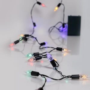 ΣΕΙΡΑ, 20 LED 5mm, VINTAGE ΔΙΑΚΟΣΜΗΤΙΚO 1.2cm, ΜΠΑΤΑΡΙΑΣ 3xΑΑ, ΧΡΟΝΟΔΙΑΚΟΠΤΗ, ΠΡΑΣΙΝΟ PVC ΚΑΛΩΔΙΟ, ΧΡΩΜΑΤΙΣΤΟ LED ANA 10cm, ΠΡΟΕΚΤΑΣΗ ΠΑΡΟΧΗΣ 30cm, IP20 - Image 1