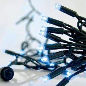 ΣΕΙΡΑ, 100 LED 5mm ΜΕ ΚΑΛΥΜΜΑ, 230V, 2 ΕΠΕΚΤΑΣΕΙΣ ΕΩΣ 9 ΣΕΤ, ΠΡΑΣΙΝΟ ΚΑΟΥΤΣΟΥΚ ΚΑΛΩΔΙΟ, ΜΠΛΕ LED ANA 10cm, ΙΡ65 (ΧΩΡΙΣ ΠΡΟΕΚΤΑΣΗ ΠΑΡΟΧΗΣ) - Image 1
