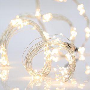 ΧΤΑΠΟΔΙ, 400 MINI LED, ΜΕΤΑΣΧΗΜΑΤΙΣΤΗ, ΑΣΗΜΙ ΧΑΛΚINO KAΛΩΔΙΟ, ΘΕΡΜΟ ΛΕΥΚΟ LED ANA 10cm (16 ΣΕΙΡΕΣ x 25 LED), ΠΡΟΕΚΤΑΣΗ ΠΑΡΟΧΗΣ 5m, ΙΡ44 - Image 1