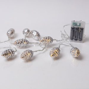 ΣΕΙΡΑ, 20 LED 5mm, ΑΣΗΜΙ ΚΟΥΚΟΥΝΑΡΙΑ, ΜΠΑΤΑΡΙΑΣ 3xAA, ΧΡΟΝΟΔΙΑΚΟΠΤΗ, ΔΙΑΦΑΝΟ PVC ΚΑΛΩΔΙΟ, ΘΕΡΜΟ ΛΕΥΚΟ LED ΑΝΑ 15cm, ΠΡΟΕΚΤΑΣΗ ΠΑΡΟΧΗΣ 30cm, IP20 - Image 1