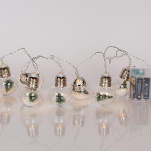 ΣΕΙΡΑ, 10 LED 5mm, ΛΑΜΠΑ ΜΕ ΧΡΙΣΤΟΥΓΕΝΝΙΑΤΙΚΟ ΔΕΝΤΡΟ, ΜΠΑΤΑΡΙΑΣ 3xAA, ΧΡΟΝΟΔΙΑΚΟΠΤΗ, ΔΙΑΦΑΝΟ PVC ΚΑΛΩΔΙΟ, ΘΕΡΜΟ ΛΕΥΚΟ LED ΑΝΑ 15cm, ΠΡΟΕΚΤΑΣΗ ΠΑΡΟΧΗΣ 30cm, IP20 - Image 1