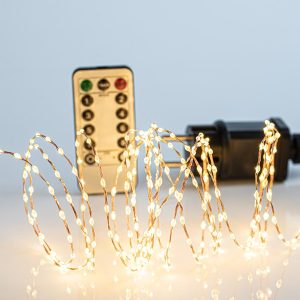 ΣΕΙΡΑ, 300 MINI LED, ΜΕΤΑΣΧΗΜΑΤΙΣΤΗ, 8 ΠΡΟΓΡΑΜΜΑΤΑ & ΜΝΗΜΗ, ΤΗΛΕΧΕΙΡΙΣΤΗΡΙΟ (ON/OFF, TIMER, DIMMER), ΜΠΡΟΝΖΕ ΧΑΛΚΙΝΟ ΚΑΛΩΔΙΟ, ΘΕΡΜΟ ΛΕΥΚΟ LED ANA 1.5cm, ΠΡΟΕΚΤΑΣΗ ΠΑΡΟΧΗΣ 3m, ΙΡ44 - Image 1