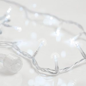 ΣΕΙΡΑ, 300 FLASH LED 5mm, 31V ΜΕΤΑΣΧΗΜΑΤΙΣΤΗ, 4 ΕΠΕΚΤΑΣΕΙΣ ΕΩΣ 3 ΣΕΤ, ΔΙΑΦΑΝΟ PVC ΚΑΛΩΔΙΟ, ΛΕΥΚΟ LED ANA 10cm, ΠΡΟΕΚΤΑΣΗ ΠΑΡΟΧΗΣ 3m, ΙΡ44 - Image 1