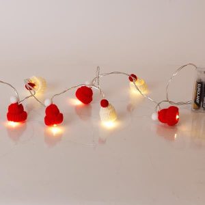 ΣΕΙΡΑ, 10 LED 5mm, ΥΦΑΣΜΑΤΙΝΑ ΣΚΟΥΦΑΚΙΑ, ΜΠΑΤΑΡΙΑΣ 3xAA, ΧΡΟΝΟΔΙΑΚΟΠΤΗ, ΔΙΑΦΑΝΟ PVC ΚΑΛΩΔΙΟ, ΘΕΡΜΟ ΛΕΥΚΟ LED ΑΝΑ 15cm, ΠΡΟΕΚΤΑΣΗ ΠΑΡΟΧΗΣ 30cm, IP20 - Image 1