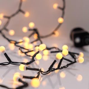 ΣΕΙΡΑ, 500 LED 3mm, ΛΕΥΚΕΣ ΜΠΑΛΙΤΣΕΣ 0.9cm, 31V ΜΕΤΑΣΧΗΜΑΤΙΣΤΗ, 8 ΠΡΟΓΡΑΜΜΑΤΑ & ΜΝΗΜΗ, ΠΡΑΣΙΝΟ PVC ΚΑΛΩΔΙΟ, ΘΕΡΜΟ ΛΕΥΚΟ LED ΑΝΑ 3cm, ΠΡΟΕΚΤΑΣΗ ΠΑΡΟΧΗΣ 3m, IP44 - Image 1