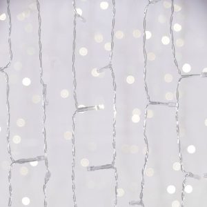 ΚΟΥΡΤΙΝΑ, 500 FLASH LED 5mm, 31V ΜΕΤΑΣΧΗΜΑΤΙΣΤΗ, 4 ΕΠΕΚΤΑΣΕΙΣ ΕΩΣ 3 ΣΕΤ, ΔΙΑΦΑΝΟ PVC ΚΑΛΩΔΙΟ, ΛΕΥΚΟ LED (H250 x L300cm, 20 ΣΕΙΡΕΣ x 25 LED), ΠΡΟΕΚΤΑΣΗ ΠΑΡΟΧΗΣ 3m, ΙΡ44 - Image 1