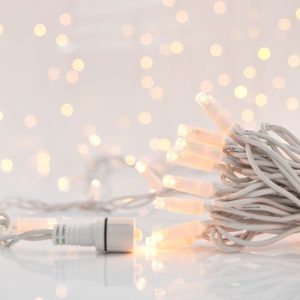 ΣΕΙΡΑ, 100 LED 5mm ΜΕ ΚΑΛΥΜΜΑ, 230V, 2 ΕΠΕΚΤΑΣΕΙΣ ΕΩΣ 9 ΣΕΤ, ΛΕΥΚΟ ΚΑΟΥΤΣΟΥΚ ΚΑΛΩΔΙΟ, ΘΕΡΜΟ ΛΕΥΚΟ LED ΑΝΑ 10cm, ΙΡ65 (ΧΩΡΙΣ ΠΡΟΕΚΤΑΣΗ ΠΑΡΟΧΗΣ) - Image 1