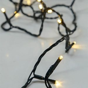 ΣΕΙΡΑ, 20 LED 5mm, ΜΠΑΤΑΡΙΑΣ 3xAA, ΧΡΟΝΟΔΙΑΚΟΠΤΗΣ, ΠΡΑΣΙΝΟ PVC ΚΑΛΩΔΙΟ, ΘΕΡΜΟ ΛΕΥΚΟ LED ΑΝΑ 10cm, ΠΡΟΕΚΤΑΣΗ ΠΑΡΟΧΗΣ 50cm, IP20 - Image 1