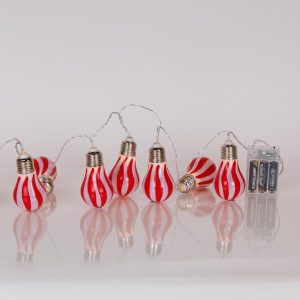 ΣΕΙΡΑ, 10 LED 5mm, ΚΟΚΚΙΝΗ & ΑΣΠΡΗ ΛΑΜΠΑ, ΜΠΑΤΑΡΙΑΣ 3xAA, ΧΡΟΝΟΔΙΑΚΟΠΤΗ, ΔΙΑΦΑΝΟ PVC ΚΑΛΩΔΙΟ, ΘΕΡΜΟ ΛΕΥΚΟ LED ΑΝΑ 15cm, ΠΡΟΕΚΤΑΣΗ ΠΑΡΟΧΗΣ 30cm, IP20 - Image 1