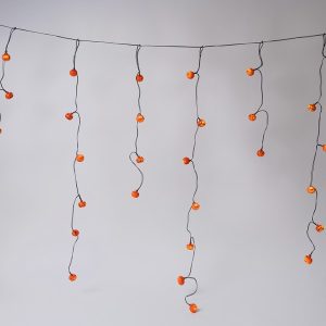 ΒΡΟΧΗ, 50 LED 3mm, ΔΙΑΚΟΣΜΗΤΙΚΕΣ ΚΟΛΟΚΥΘΕΣ HALLOWEEN, ΜΠΑΤΑΡΙΑΣ 3xAA, ΧΡΟΝΟΔΙΑΚΟΠΤΗ, ΜΑΥΡΟ PVC ΚΑΛΩΔΙΟ, ΘΕΡΜΟ ΛΕΥΚΟ LED (H106 x W180cm, 4/7/3/6), IP20 - Image 1