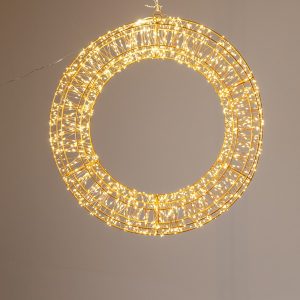 ΦΩΤΙΖΟΜΕΝΟ ΣΤΕΦΑΝΙ 50cm, 900 MINI LED, 24V METAΣΧΗΜΑΤΙΣΤΗ, ΧΡΟΝΟΔΙΑΚΟΠΤΗ, ΜΠΡΟΝΖΕ ΧΑΛΚΙΝΟ ΚΑΛΩΔΙΟ, ΜΠΡΟΝΖΕ ΜΕΤΑΛΛΙΚΟΣ ΣΚΕΛΕΤΟΣ, ΘΕΡΜΟ ΛΕΥΚΟ LED, ΠΡΟΕΚΤΑΣΗ ΠΑΡΟΧΗΣ 5m, IP44 - Image 1