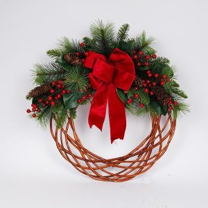 ΣΤΕΦΑΝΙ, ΜΕ ΚΟΚΚΙΝΟ ΦΙΟΓΚΟ, ΜΠΑΜΠΟΥ, 66cm - Image 1