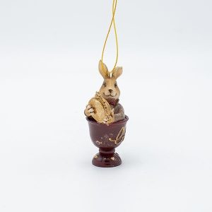 ΣΤΟΛΙΔΙ ΠΟΛΥΡΕΖΙΝ, ΛΑΓΟΣ ΣΕ ΦΛΥΤΖΑΝΑΚΙ VINTAGE, 6x8.5cm - Image 1