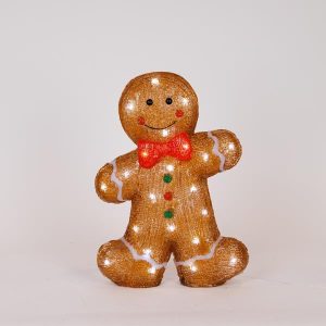 ΑΚΡΥΛΙΚΟΣ GINGERBREAD, ΜΕΤΑΣΧΗΜΑΤΙΣΤΗ, 40 ΛΕΥΚΑ LED, 28x8x37cm, ΠΡΟΕΚΤΑΣΗ ΠΑΡΟΧΗΣ 5m, IP44 - Image 1