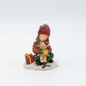 ΔΙΑΚΟΣΜΗΤΙΚΟ ΠΟΛΥΡΕΖΙΝ, ΚΟΡΙΤΣΑΚΙ ΜΕ ΑΡΚΟΥΔΑΚΙ, ΑΠΑΛΟ ΡΟΖ, 7.5x9cm - Image 1