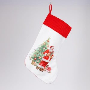 ΚΑΛΤΣΑ ΜΕ ΑΗ ΒΑΣΙΛΗ ΚΑΙ ΔΕΝΤΡΟ, ΛΕΥΚΗ, 28x43cm - Image 1