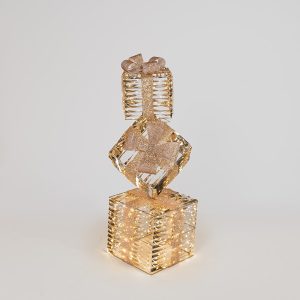 ΚΟΥΤΙΑ ΦΩΤΙΖΟΜΕΝΑ ΧΡΥΣΑ 95cm, 600 ΜΙΝΙ LED, 4,5V ΜΕΤΑΣΧΗΜΑΤΙΣΤΗ, ΧΡΟΝΟΔΙΑΚΟΠΤΗ, ΑΣHMI XAΛΚΙΝΟ ΚΑΛΩΔΙΟ, ΘΕΡΜΟ ΛΕΥΚΟ LED, ΠΡΟΕΚΤΑΣΗ ΠΑΡΟΧΗΣ 5m, IP44 - Image 1