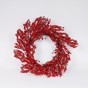 ΣΤΕΦΑΝΙ, ΜΕ ΚΟΚΚΙΝΑ ΚΑΙ ΣΑΜΠΑΝΙ BERRIES, 65cm - Image 1