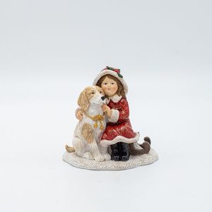 ΔΙΑΚΟΣΜΗΤΙΚΟ ΠΟΛΥΡΕΖΙΝ, ΚΟΡΙΤΣΑΚΙ ΜΕ ΣΚΥΛΑΚΙ, ΑΠΑΛΟ ΡΟΖ, 10x10cm - Image 1