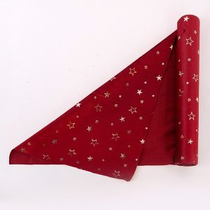 ΡΑΝΕΡ, ΚΟΚΚΙΝΟ ΒΕΛΟΥΔΟ ΜΕ ΣΑΜΠΑΝΙ ΑΣΤΕΡΑΚΙΑ, 35x200cm - Image 1