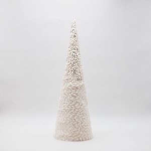 ΔΕΝΤΡΟ ΚΩΝΟΣ ΜΕ ΛΕΥΚΟ ΓΟΥΝΑΚΙ ΚΑΙ ΓΚΛΙΤΕΡ, 52cm - Image 1