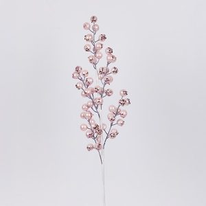 ΚΛΑΔΙ ΜΕ ΡΟΖ ΠΕΡΛΕ BERRY, 58cm - Image 1