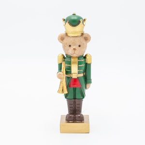 ΔΙΑΚΟΣΜΗΤΙΚΟ ΠΟΛΥΡΕΖΙΝ, ΑΡΚΟΥΔΟΣ ΣΤΡΑΤΙΩΤΗΣ ΜΕ ΤΡΟΜΠΕΤΑ, 5x16.5cm - Image 1