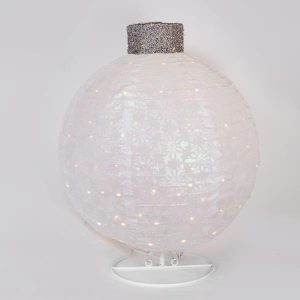 ΦΩΤΙΖΟΜΕΝΗ ΧΡΙΣΤΟΥΓΕΝΝΙΑΤΙΚΗ ΛΕΥΚΗ MΠΑΛΑ, ΜΕ ΒΑΣΗ, 4,5V ΜΕΤΑΣΧΗΜΑΤΙΣΤΗ, 50 ΘΕΡΜΑ ΛΕΥΚΑ MINI LED, 45x45x60cm, ΠΡΟΕΚΤΑΣΗ ΠΑΡΟΧΗΣ 3m, IP44 - Image 1