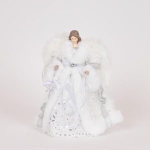 ΝΕΡΑΙΔΑ, ΜΕ ΛΕΥΚΟ ΦΟΡΕΜΑ ΚΑΙ ΧΙΟΝΟΝΙΦΑΔΕΣ, 30cm - Image 1