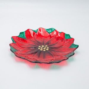 ΠΙΑΤΕΛΑ ΑΛΕΞΑΝΔΡΙΝΟ ΚΟΚΚΙΝΗ, ΓΥΑΛΙΝΗ ΔΙΑΚΟΣΜΗΤΙΚΗ, 22.5cm - Image 1