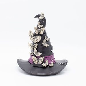 ΚΑΠΕΛΟ ΜΑΓΙΣΣΑΣ ΠΟΛΥΡΕΖΙΝ, ΜΑΥΡΟ, ΜΕ ΠΕΤΑΛΟΥΔΕΣ, HALLOWEEN, 20.3x19.3x22.5cm - Image 1