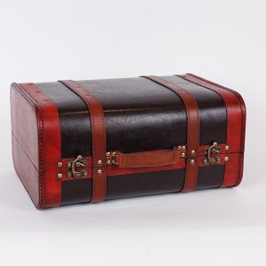 ΞΥΛΙΝΗ ΒΑΛΙΤΣΑ, ΚΑΦΕ VINTAGE, 40x30.5x19.5cm - Image 1