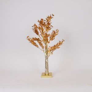 ΧΡΥΣΟ ΔΕΝΤΡΟ ΜΕ ΜΠΟΥΜΠΟΥΚΙΑ 60cm, ΜΠΑΤΑΡΙΑΣ 3xAA, TIMER, 40 ΘΕΡΜΑ ΛΕΥΚΑ MINI LED, IP20 - Image 1