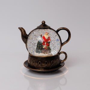 ΦΩΤΙΖΟΜΕΝΗ ΚΑΦΕ ΤΣΑΓΙΕΡΑ, ΜΕ ΝΕΡΟ ΣΤΟ ΕΣΩΤΕΡΙΚΟ, ΜΠΑΤΑΡΙΑΣ 3xAA, TIMER, 1 ΘΕΡΜΟ ΛΕΥΚΟ LED, 19*15*19cm, IP20 - Image 1