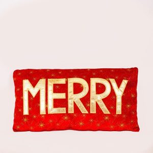 ΜΑΞΙΛΑΡΙ ΚΟΚΚΙΝΟ ΜΕ ΧΡΥΣΗ ΕΠΙΓΡΑΦΗ ''MERRY'', 35cm - Image 1