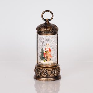 ΦΩΤΙΖΟΜΕΝΟ ΦΑΝΑΡΙ, ΜΕ ΝΕΡΟ ΣΤΟ ΕΣΩΤΕΡΙΚΟ, ΜΠΑΤΑΡΙΑΣ 3xAAA, TIMER, ΘΕΡΜΟ ΛΕΥΚΟ LED, 9x9x19,5cm, IP20 - Image 1