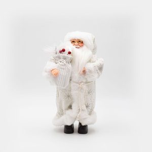 ΑΓΙΟΣ ΒΑΣΙΛΗΣ ΜΕ ΛΕΥΚΑ ΓΟΥΝΙΝΑ ΡΟΥΧΑ ΚΑΙ ΣΑΚΟ ΜΕ BERRY, 30cm - Image 1