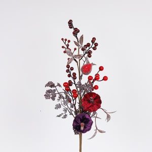 ΚΛΑΔΙ, ΜΕ ΜΠΟΡΝΤΟ ΚΑΙ ΣΚΟΥΡΟ ΜΩΒ ΚΟΛΟΚΥΘΕΣ, 60cm - Image 1