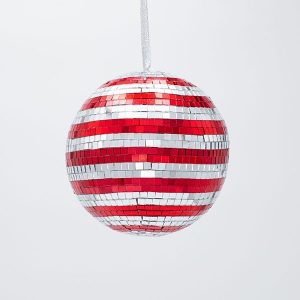 ΓΥΑΛΙΝΗ ΜΠΑΛΑ, ΝΤΙΣΚΟ, ΚΟΚΚΙΝΗ ΑΣΗΜΙ, 12cm - Image 1