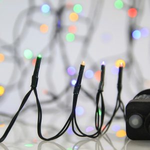 ΣΕΙΡΑ, 400 LED 3mm, 31V ΜΕΤΑΣΧΗΜΑΤΙΣΤΗ, 8 ΠΡΟΓΡΑΜΜΑΤΑ & ΜΝΗΜΗ, ΠΡΑΣΙΝΟ PVC ΚΑΛΩΔΙΟ, ΧΡΩΜΑΤΙΣΤΟ LED ΑΝΑ 5cm, ΠΡΟΕΚΤΑΣΗ ΠΑΡΟΧΗΣ 3m, ΙΡ44 - Image 1