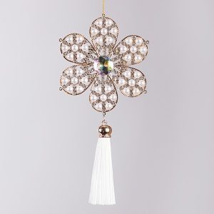 ΣΤΟΛΙΔΙ ΧΙΟΝΟΝΙΦΑΔΑ, ΧΡΥΣΟ ΠΕΡΛΕ ΜΕ ΛΕΥΚΗ ΦΟΥΝΤΑ, 8.8x19cm - Image 1