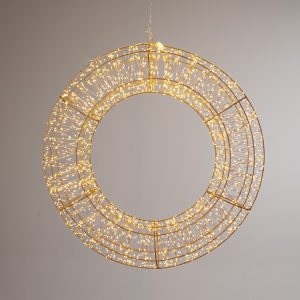 ΦΩΤΙΖΟΜΕΝΟ ΣΤΕΦΑΝΙ 70cm, 1600 MINI LED, 31V METAΣΧΗΜΑΤΙΣΤΗ, ΧΡΟΝΟΔΙΑΚΟΠΤΗ, ΜΠΡΟΝΖΕ ΧΑΛΚΙΝΟ ΚΑΛΩΔΙΟ, ΜΠΡΟΝΖΕ ΜΕΤΑΛΛΙΚΟΣ ΣΚΕΛΕΤΟΣ, ΘΕΡΜΟ ΛΕΥΚΟ LED, ΠΡΟΕΚΤΑΣΗ ΠΑΡΟΧΗΣ 5m, IP44 - Image 1